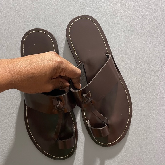 Custom Hand Made stylish slippers Brown Sz 44 - Picture 6 of 10